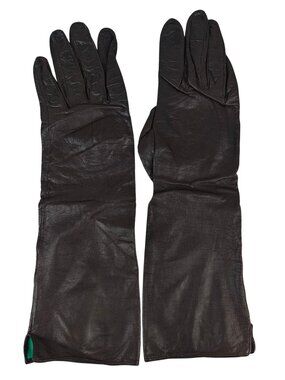 Vintage Kerrybrooke Women's Real Kid Leather Gloves Size 7 Brown Made in Belgium